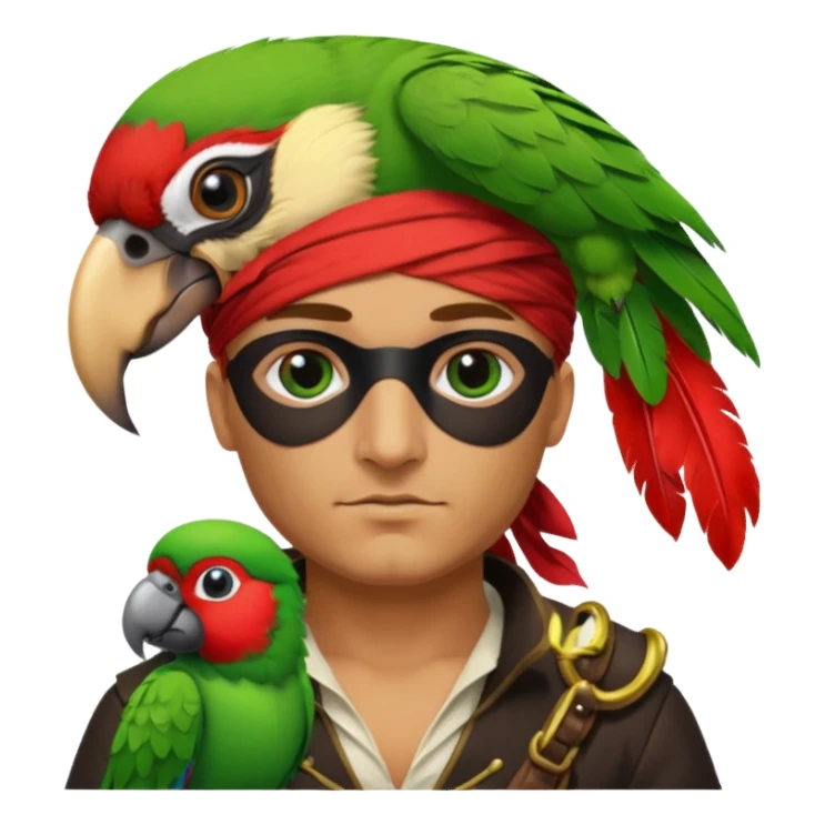 pirate and parrot sticker