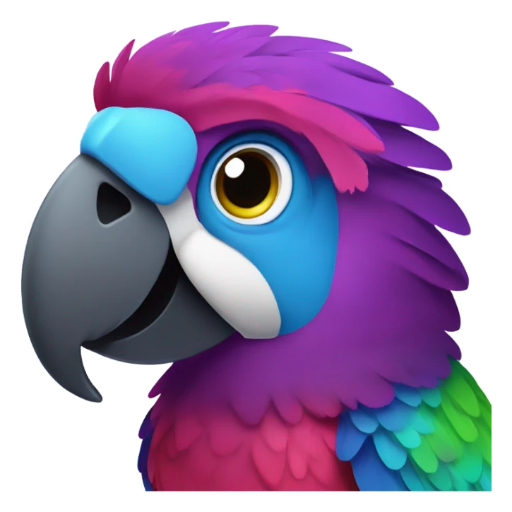 Smiling loving violet parrot sticker