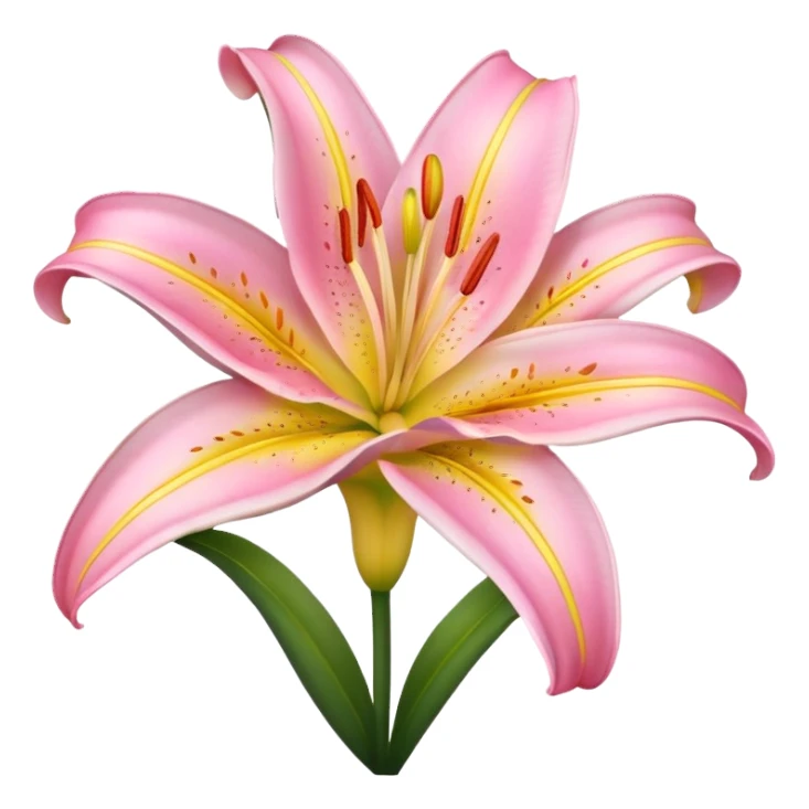 Pink yellow lily sticker