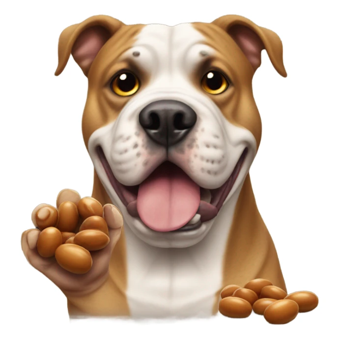 xl bully dog holding a bean  sticker