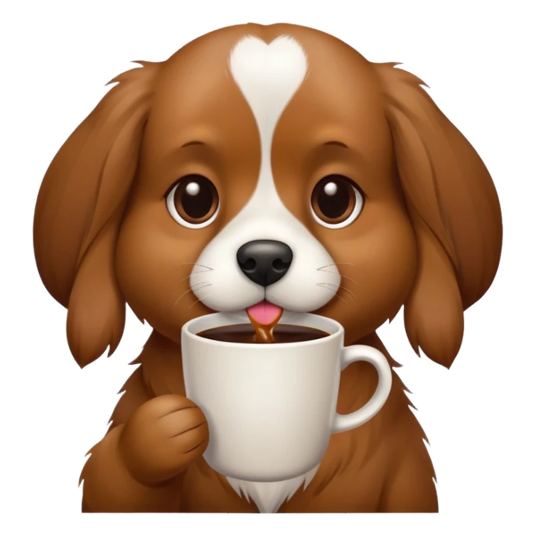 Dog and coffee sticker
