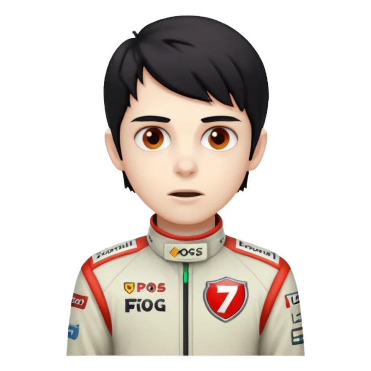 black haired zombie formula 1 racer sticker