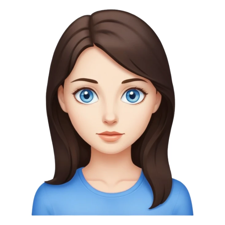Brunette with blue eyes sticker