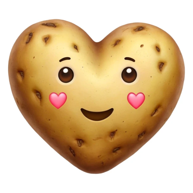 🥔 in the shape of a ❤️ sticker