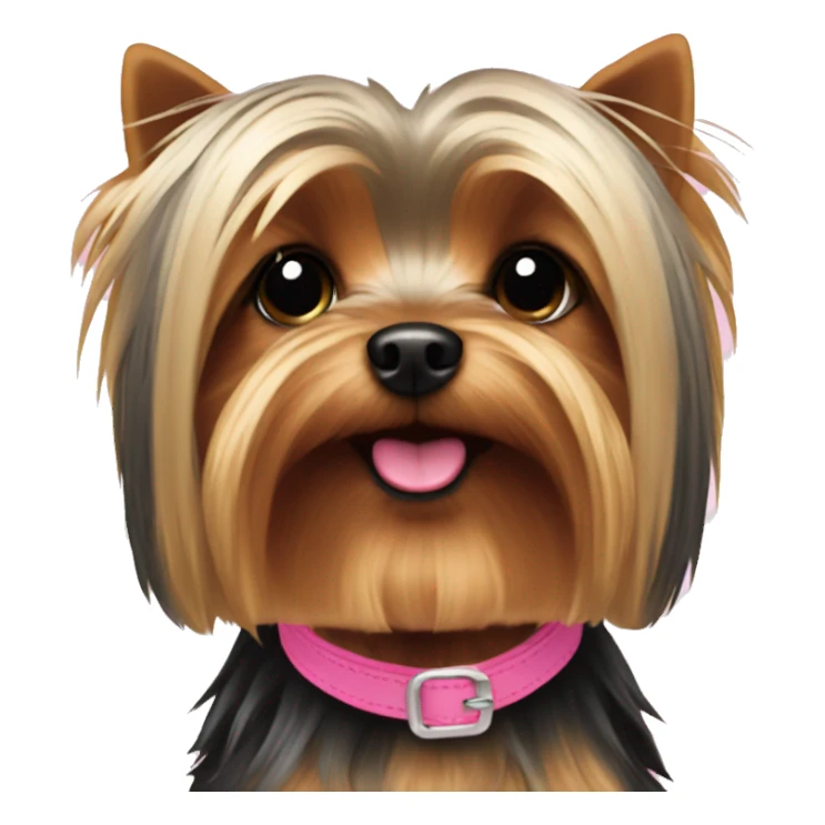 Yorkie with pink how sticker