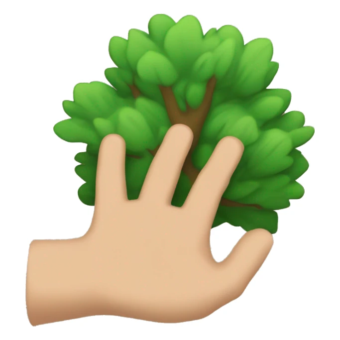 remove the tree behind this hand sticker