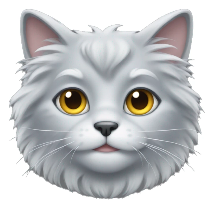 Fluffy silver cat sticker
