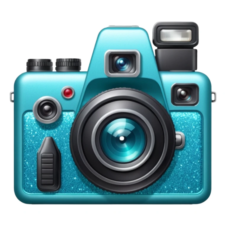 glitter cian câmera sticker