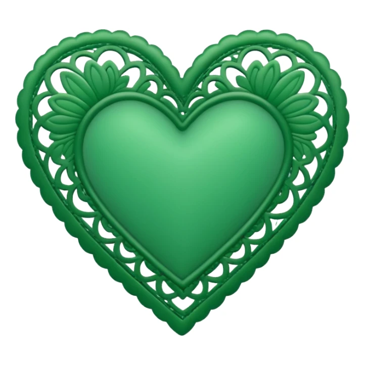green lace heart sticker