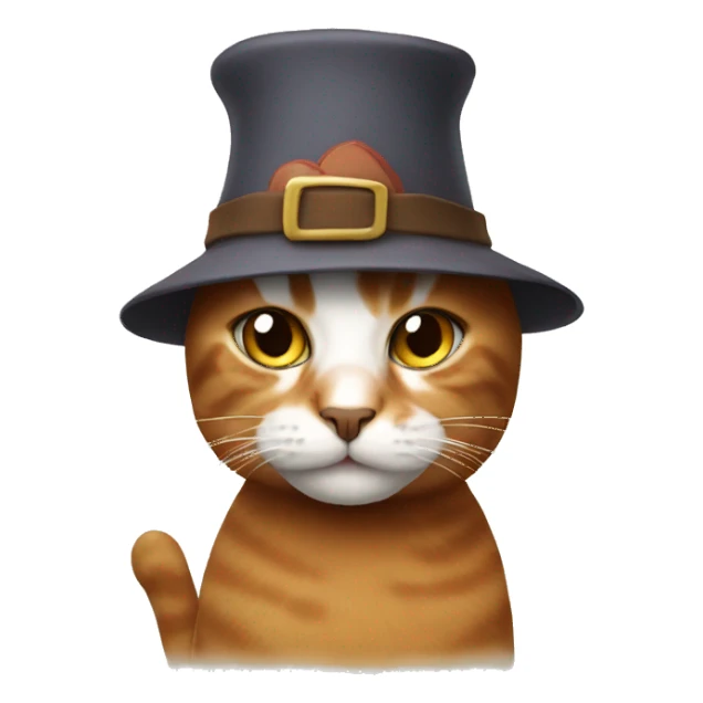 Cat wearing a turkey hat sticker