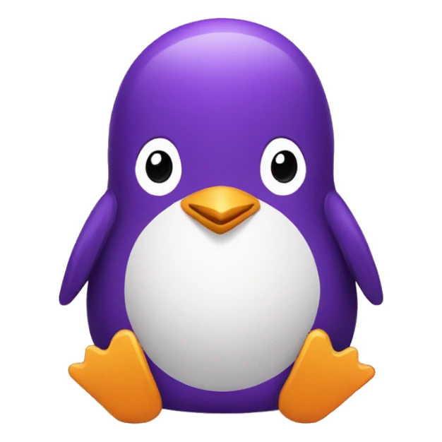 a purple penguin who is sitting and working on code  sticker