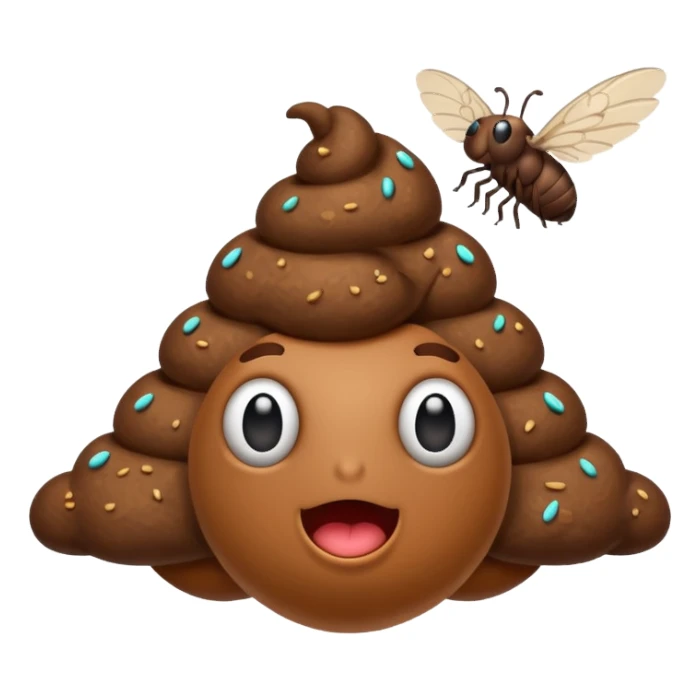 flying poop sticker