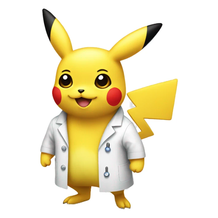 pikachu wears lab coat  sticker