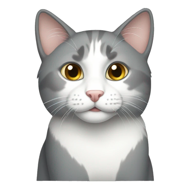 Gray and white housecat sticker