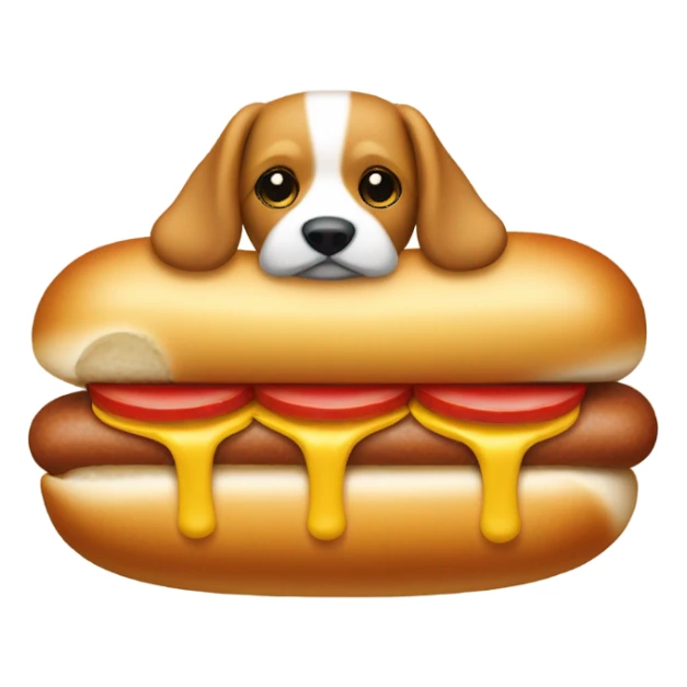Dog in hotdog buns  sticker