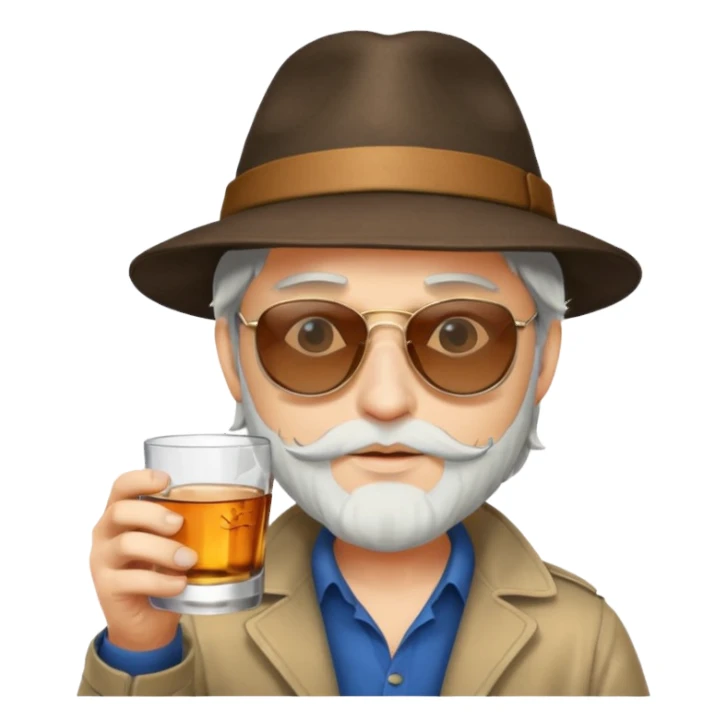 Merlin drinking whisky in the beach sticker