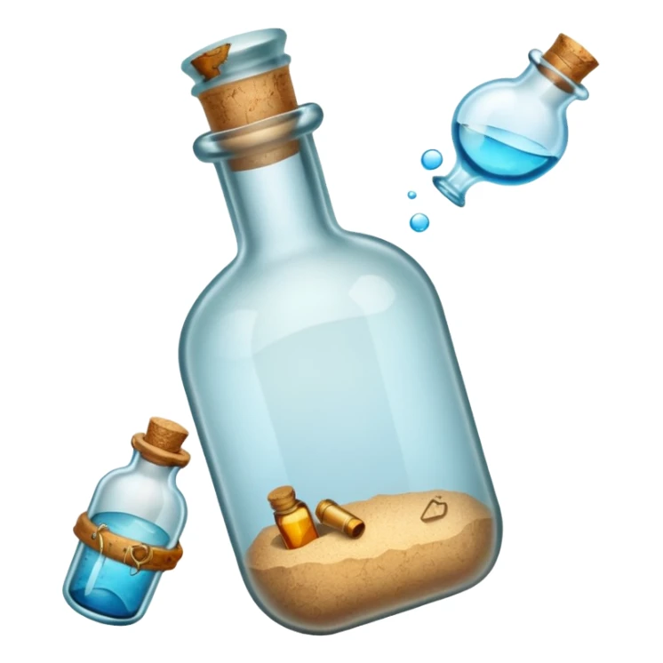 Message letter in Bottle sticker