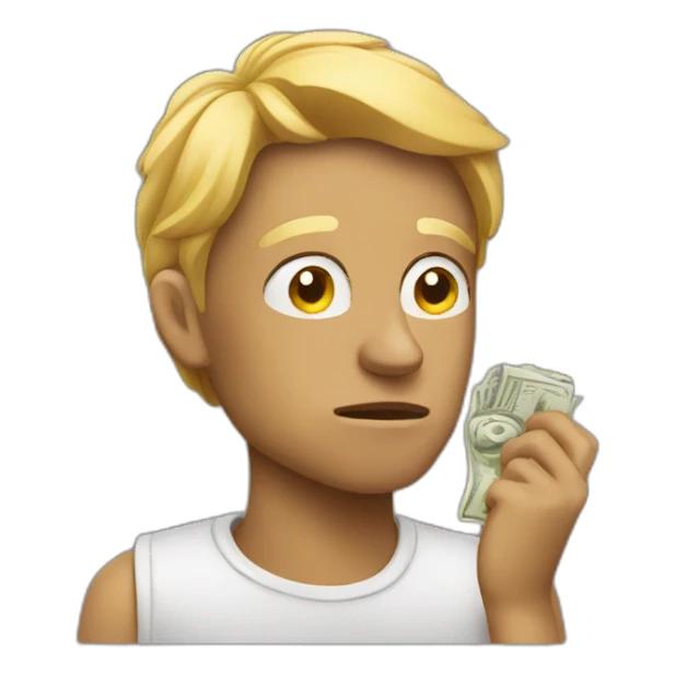 thinking about money  sticker