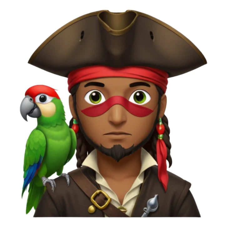 pirate and parrot sticker