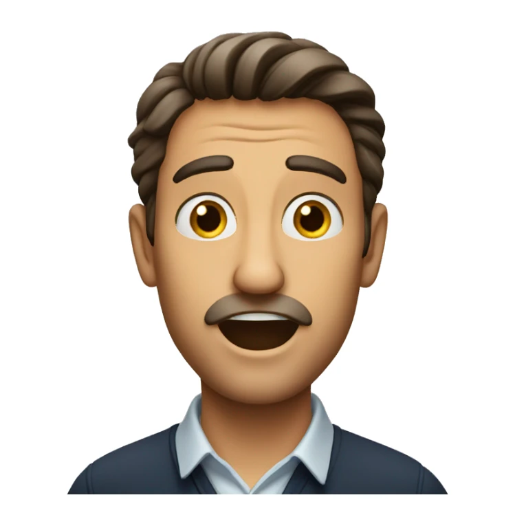 Italian man have a surprised  sticker