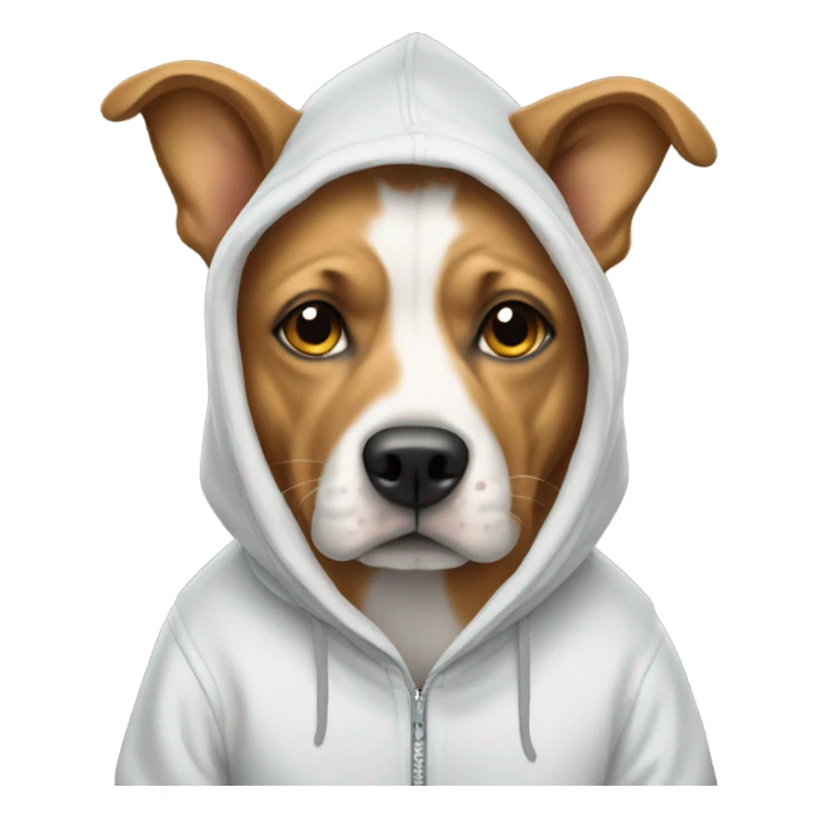 Dog wearing a hoodie sticker