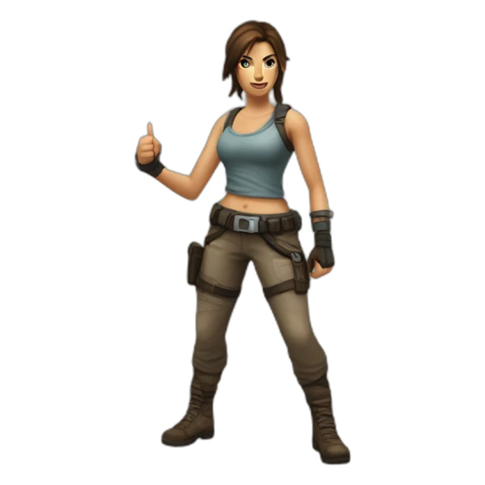 Lara croft thumb up sticker