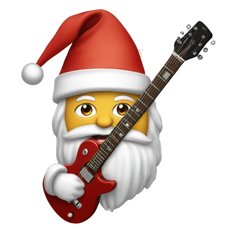 santa claus with electrick guitar sticker