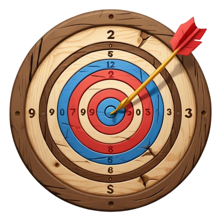 A target with an arrow in the center sticker