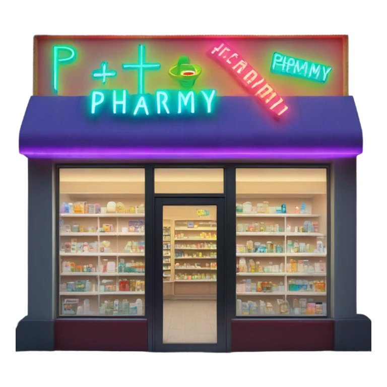 neon pharmacy shop sticker
