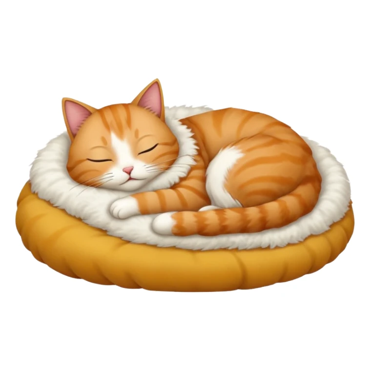 A cat sleeping on a bed sticker