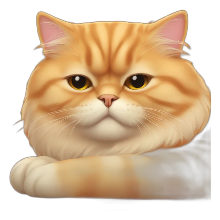 Orange persian cat sleeping sticker