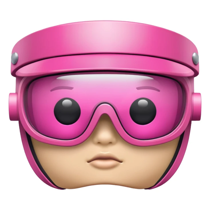 chunky pink shield visor glasses, extra thick design, bold Y2K style, one continuous lens sticker