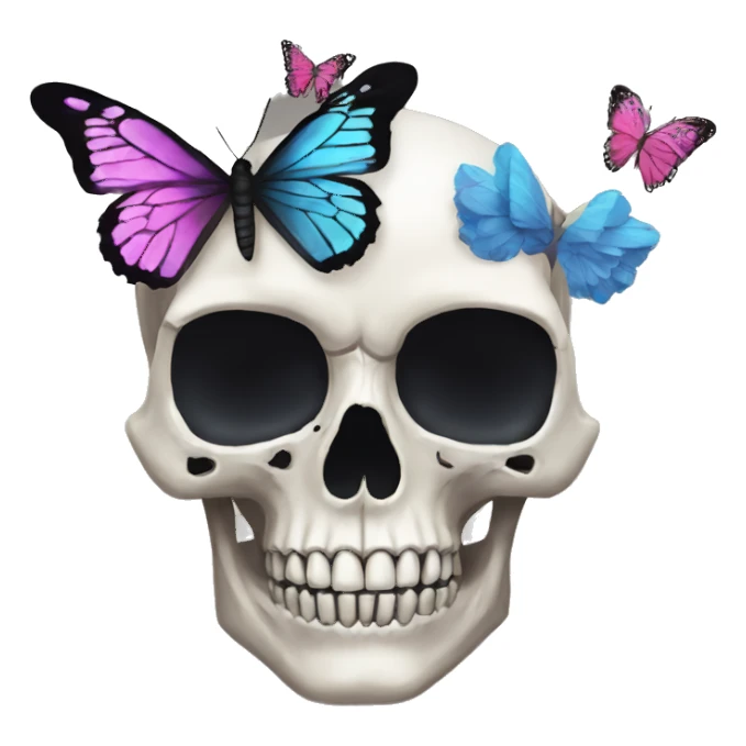Skull butterflies sticker
