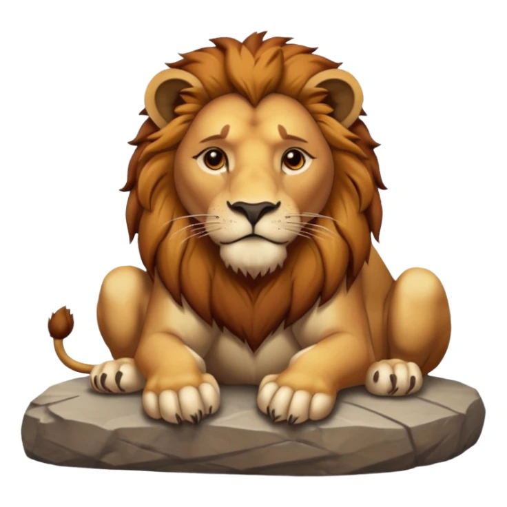 lion with its paws resting on a surface sticker