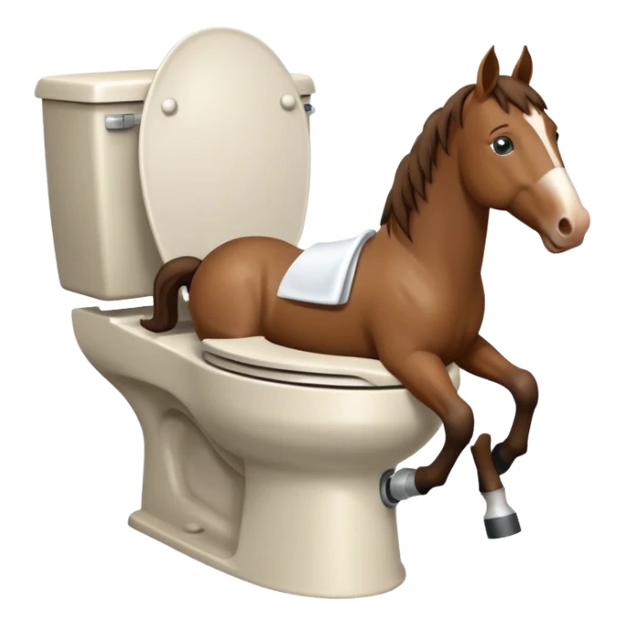 A horse on a toilet  sticker