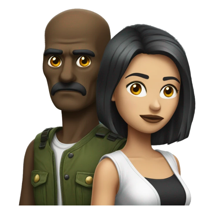 Caveira e olha desconfiado  sticker