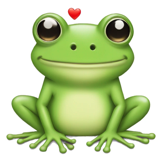 frog with hearts sticker