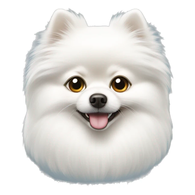 white pomeranian with one eye sticker
