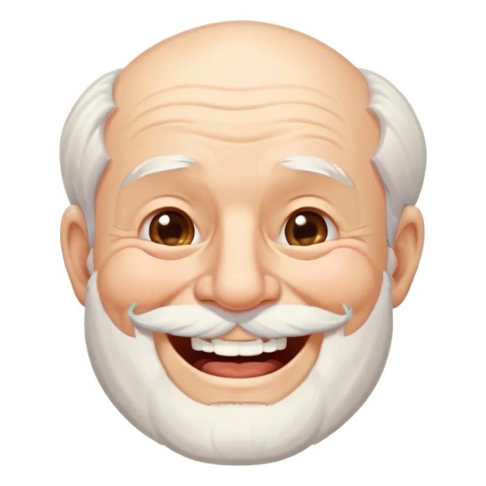 laughing old man with white beard sticker