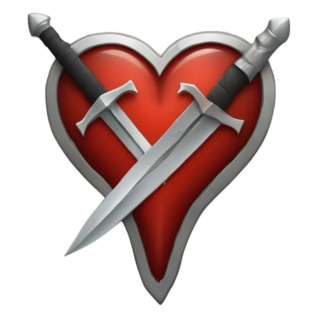 Heart with a dagger in it  sticker