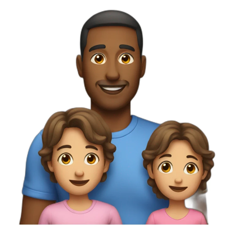 Dad with 3 kids sticker