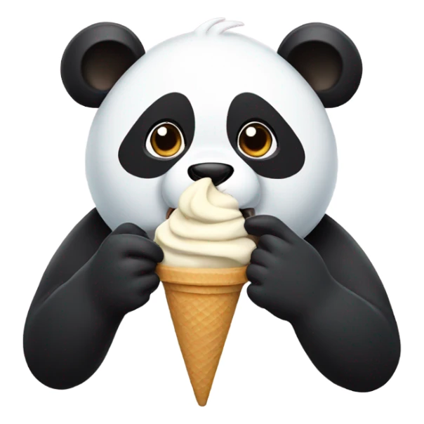 Panda eating ice cream sticker