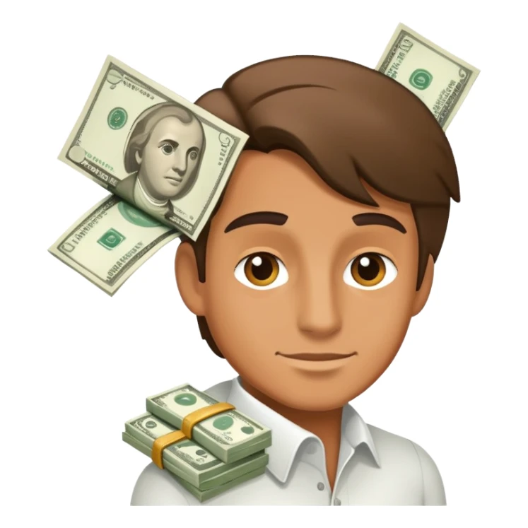 Guy with money sticker