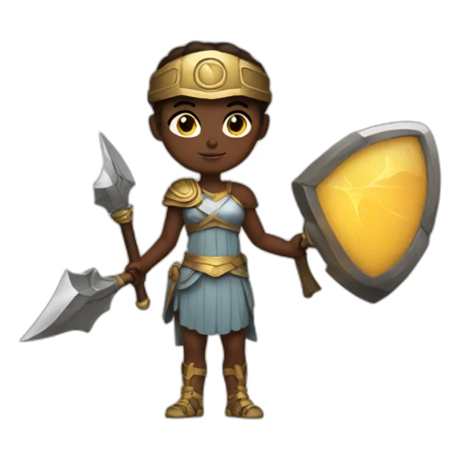 Athena and his weapons sticker