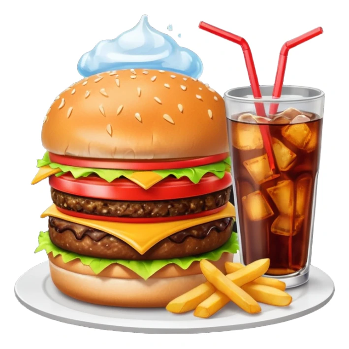 Meal combo with cold drink sticker