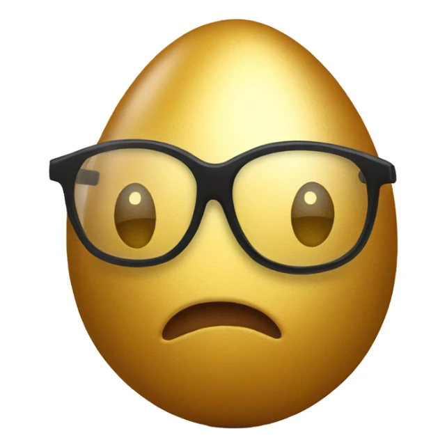 golden egg with glasses sticker