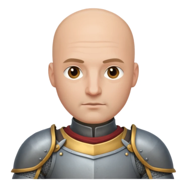 bald knight, grey armor sticker