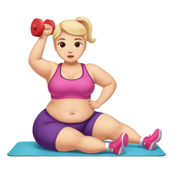 Fat girl doing sit ups  sticker