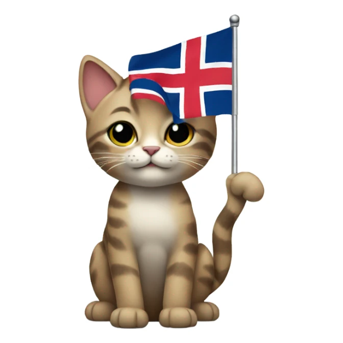 Cat holding Norwegian flag  sticker