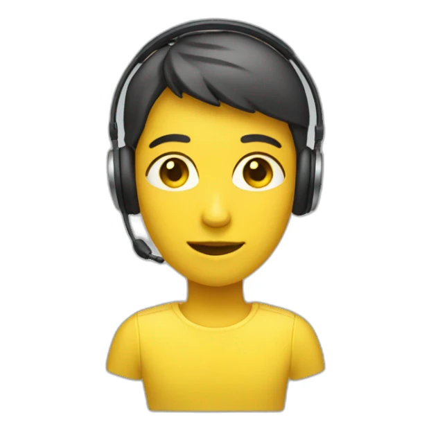yellow genderless person with headset sticker